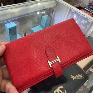 Hermes Red Leather Women's Wallet
